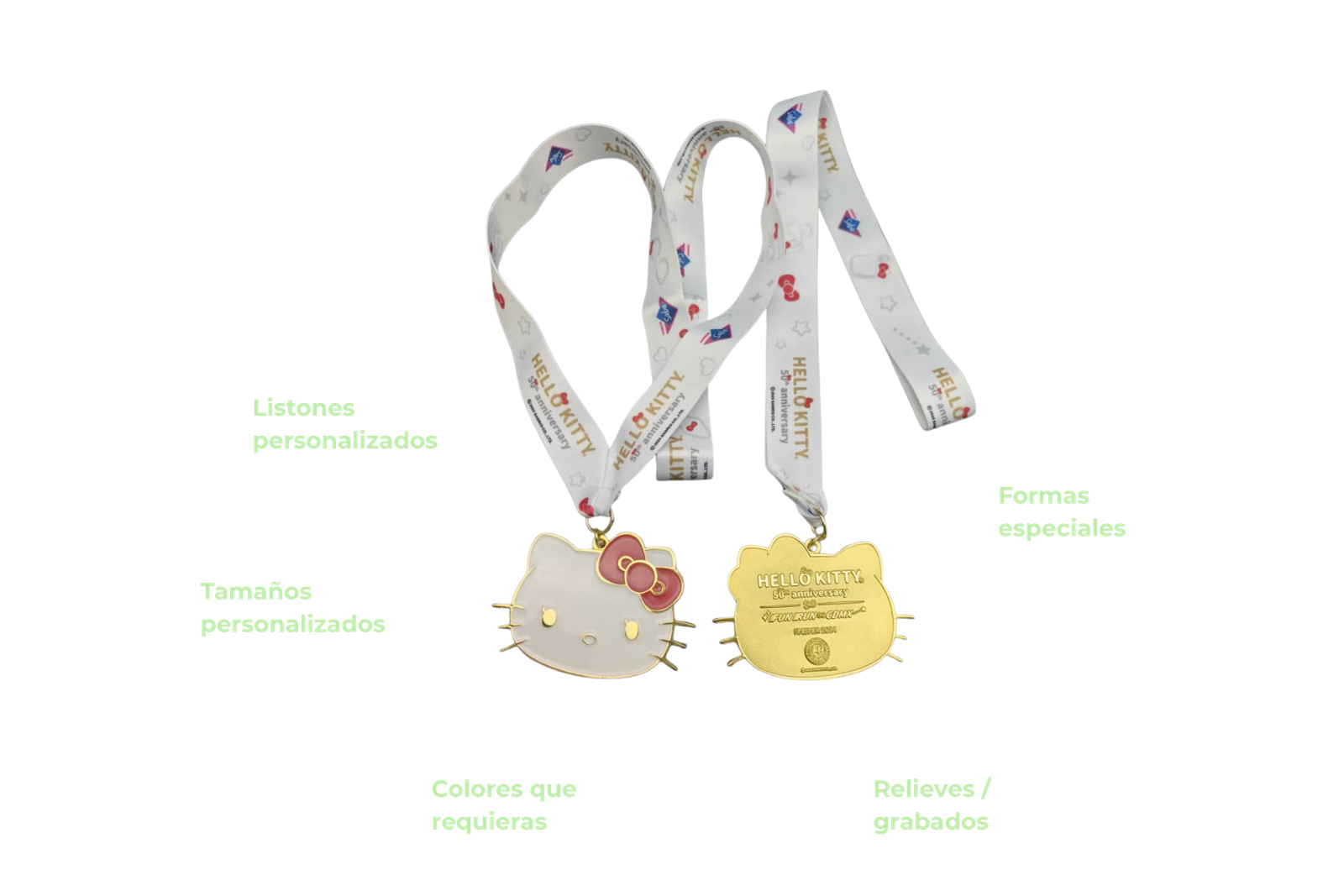 Descripción visual de personalización de medallas